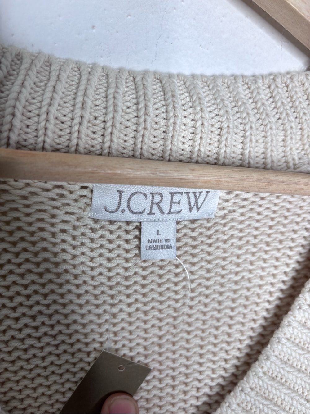 J.Crew Relaxed V-Neck Sweater 100% Cotton Size L NWT - Picture 8 of 12